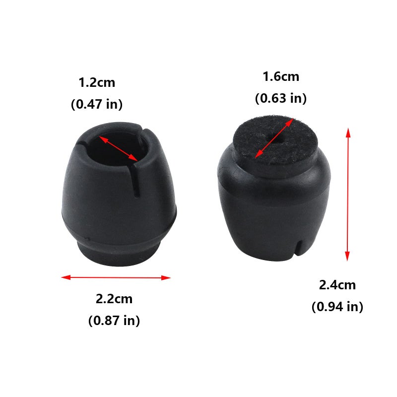 Antrader 24pcs Silicone Black Furniture Pads with Felt Pads Floor Protectors Non-Slip Sofa Chair Table Glides Feet Caps Fit Round Diameter 0.5" to 0.6" (1.2-1.6cm) - Image 2